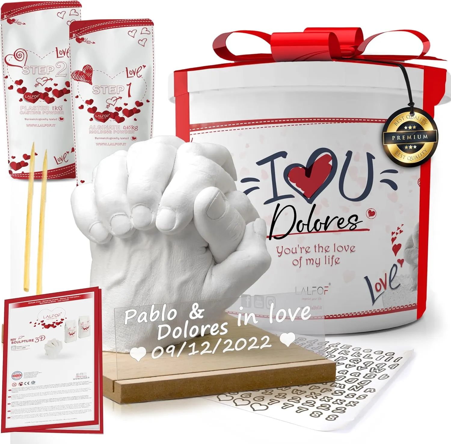 Kit de Manualidades de Escayola para Parejas - Molde de Manos 3D - Oferta en Amazon